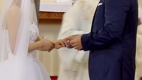 Closeup-shot-of-the-exchange-of-wedding-or-engagement-ring