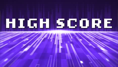 Animation-Eines-Vintage-Videospielbildschirms-Mit-Pixeligen-Worten-„Highscore“-Geschrieben