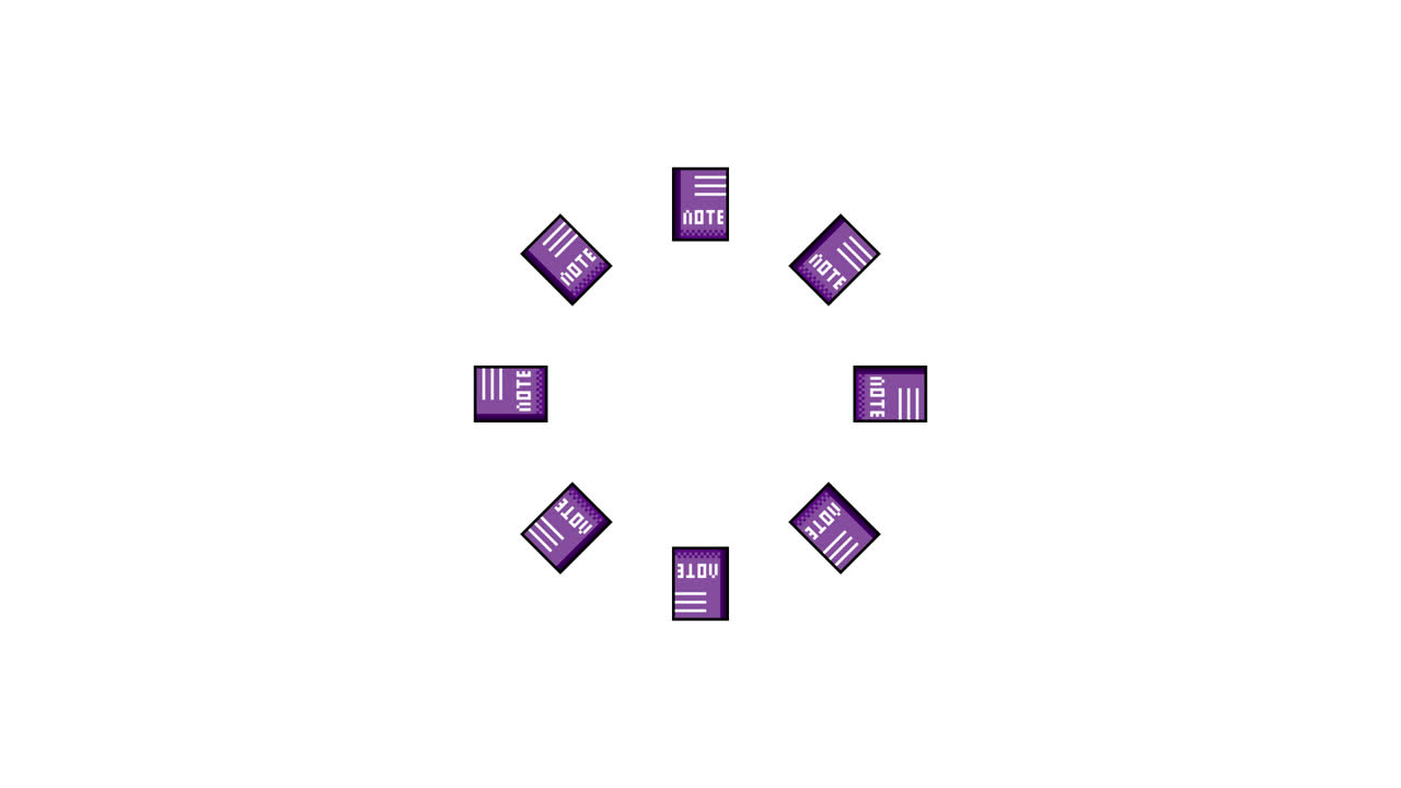 Pixel Art Note Spinning Circle Animated Overlay Transparent 30fps (7)