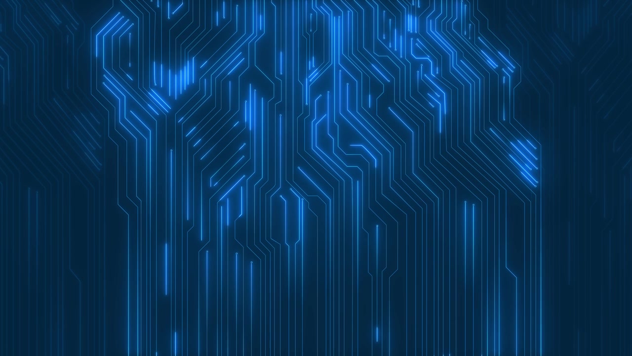 Computer AI-chip CPU printplade futuristisk bundkort kredsløb grafisk 4K baggrund trykt