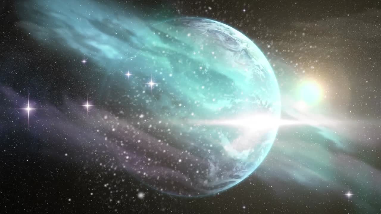 globo girando contra el espacio en el fondo