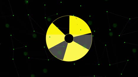 radiation sign in yellow and black color circle to ensure safety in 4k video.