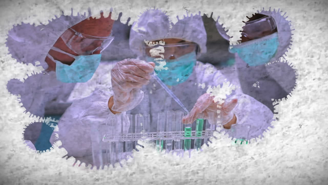 montaje de científicos en el trabajo