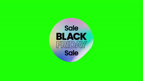 Black-Friday-graphic-chrome-silver-sticker-element-with-green-screen-key-background