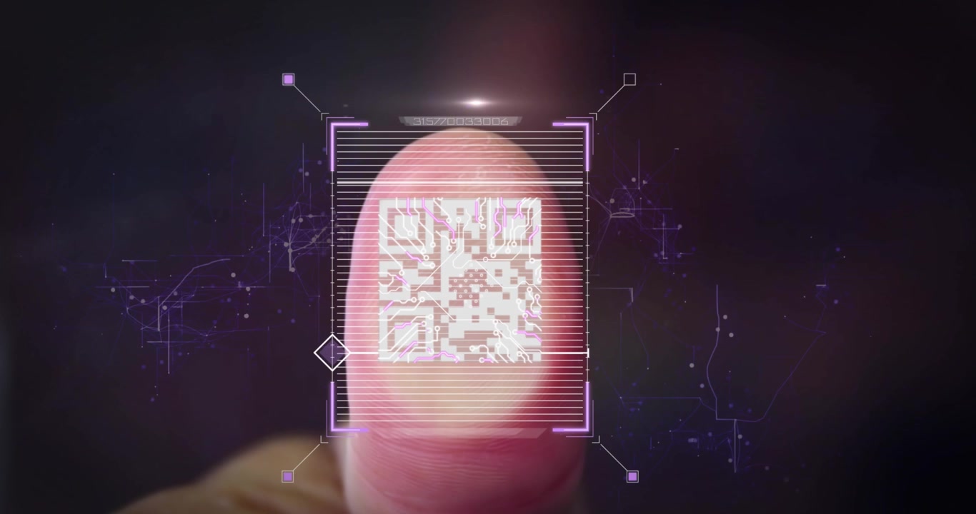 This video showcases a digital interface concept that uses a qr code to process data