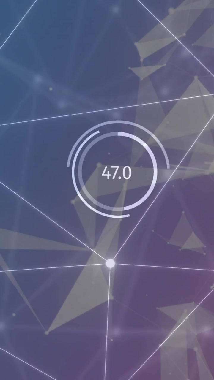 Animazione di una rete di connessioni ed elaborazione dati su sfondo scuro