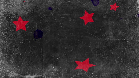 random red stars with noise on black hipster texture