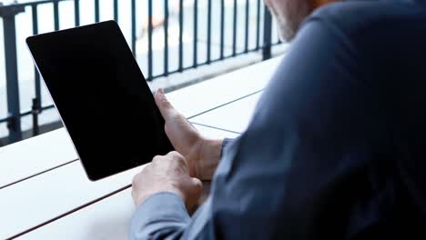 businessman using digital tablet in hotel 4k