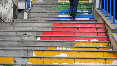 colorful painted stairs