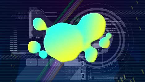 Animation-of-glowing-blob-over-data-processing-and-network-of-connections