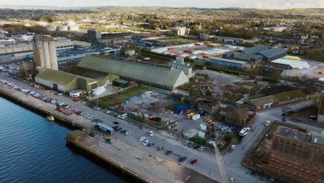 Kennedy-Quay,-Docklands,-Marina,-Hafen-Von-Cork,-Bau,-Irland,-4k