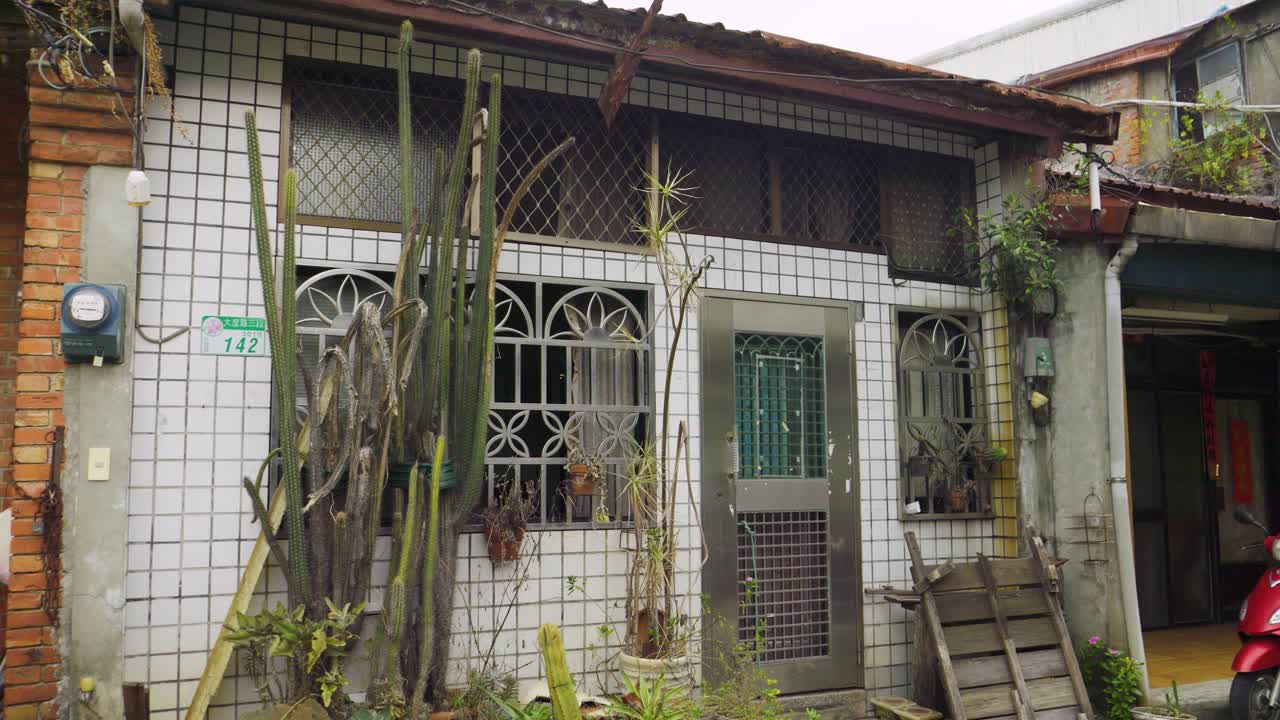 Static shot of traditional house during the day in Taipei City, Taiwan, outdoor