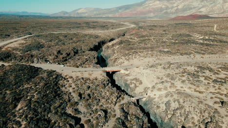 Drone-reversing-and-revealing-the-marvelous-panorama-of-"La-Pasarela,"-capturing-the-breathtaking-beauty-of-this-iconic-landscape