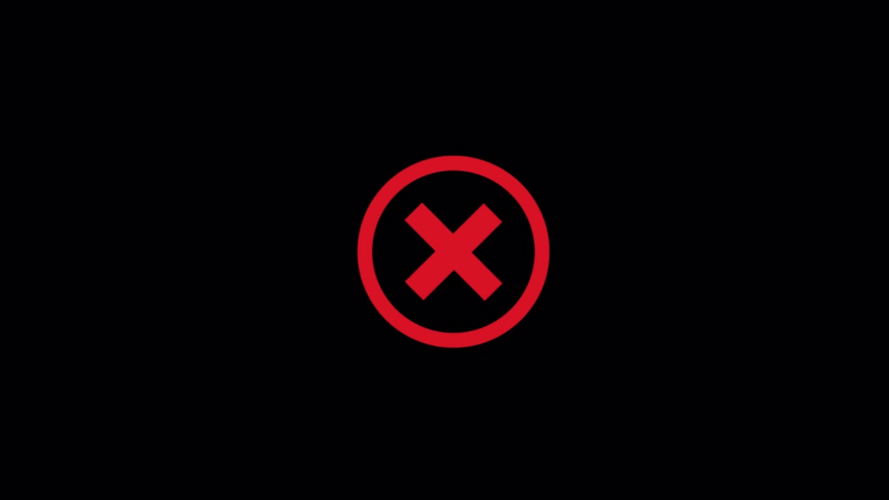 Red X Mark in Circle on Black Background