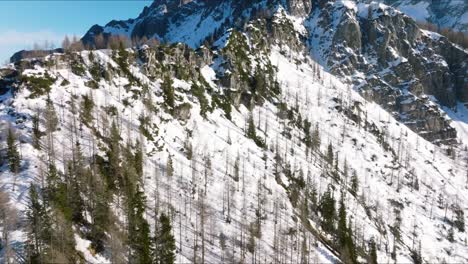 aerial view of the beautiful alpine mountains in italy.