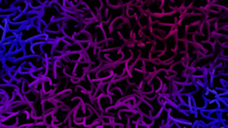 3d fondo en bucle abstracto con luz de neón, destellos multicolores de bombillas de formas inusuales. líneas curvas parpadean brillantes. diseño de movimiento de bucle vj bg. gradiente azul rojo