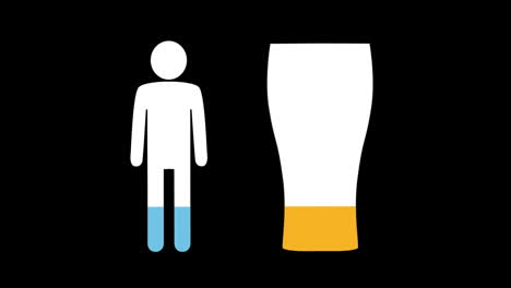 남성과 남성의 핀트 글래스 모양은 색으로 가득 차 있습니다.
