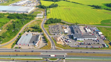 aerial view of goods warehouse