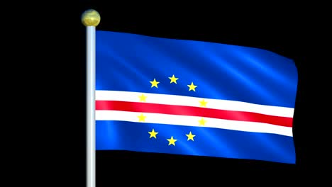 large looping animated flag of cabo verde