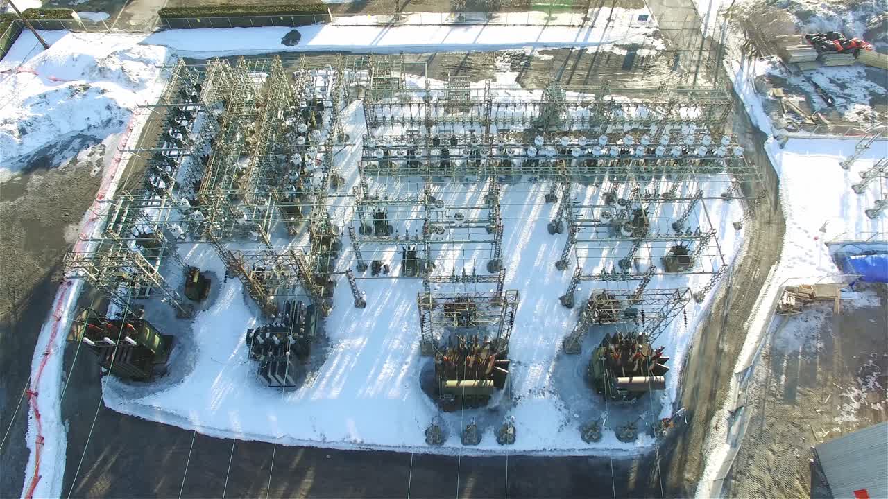 Draufsicht auf elektrische Energieverteilungsanlagen, Energienetz