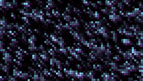azulejos cuadrados aleatorios azules y violetas en mosaico animado de bucle sin costuras. fondo gráfico de movimiento simple