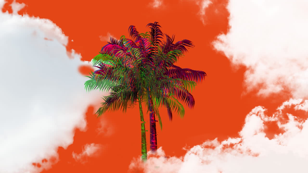 palmera de colores 4k