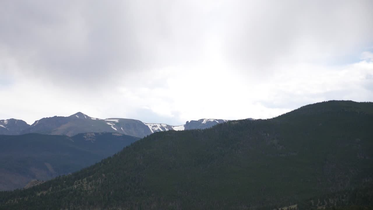 pan view of mountains and forest in Colorado in slow motion