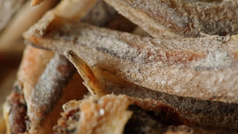 close-up of dried fish