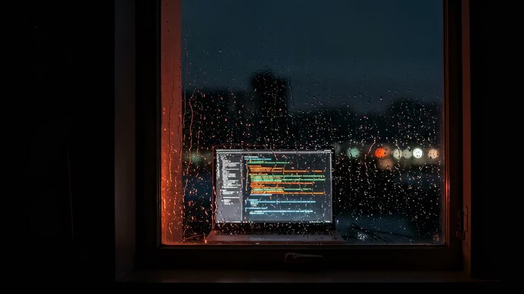 Late-night programming tasks become even more enjoyable as raindrops gently fall against the window, creating a cozy ambiance
