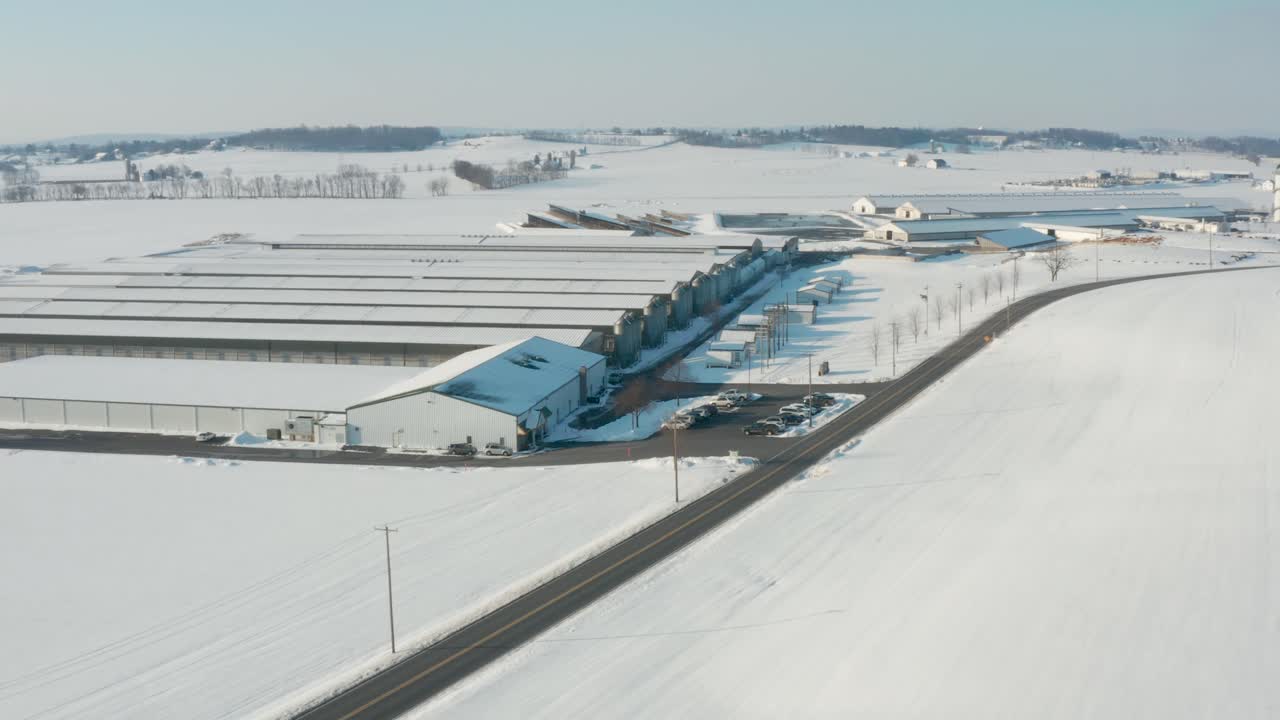 농촌 농업 농장 건물의 공중