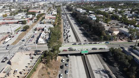 major traffic jam on la freeway