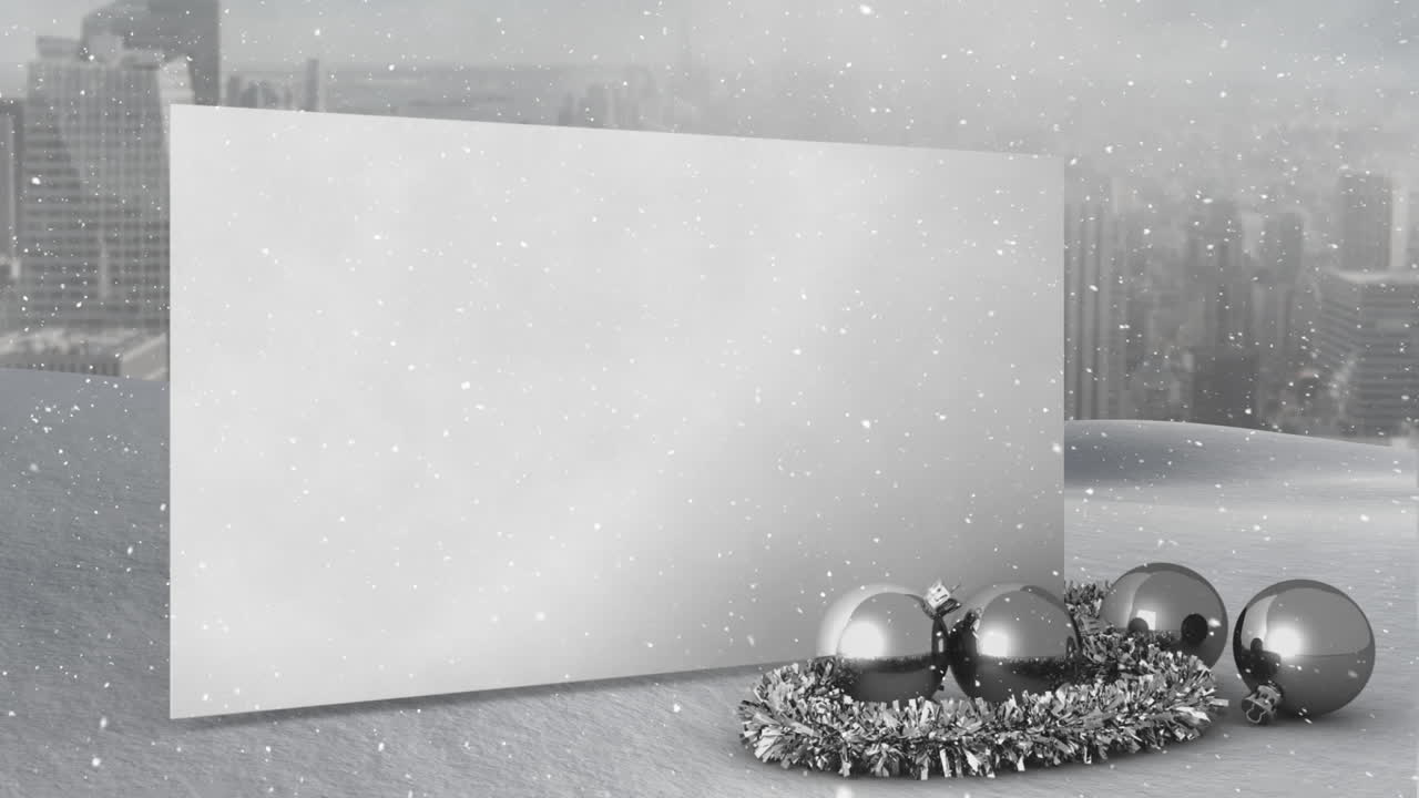 снег и городской пейзаж