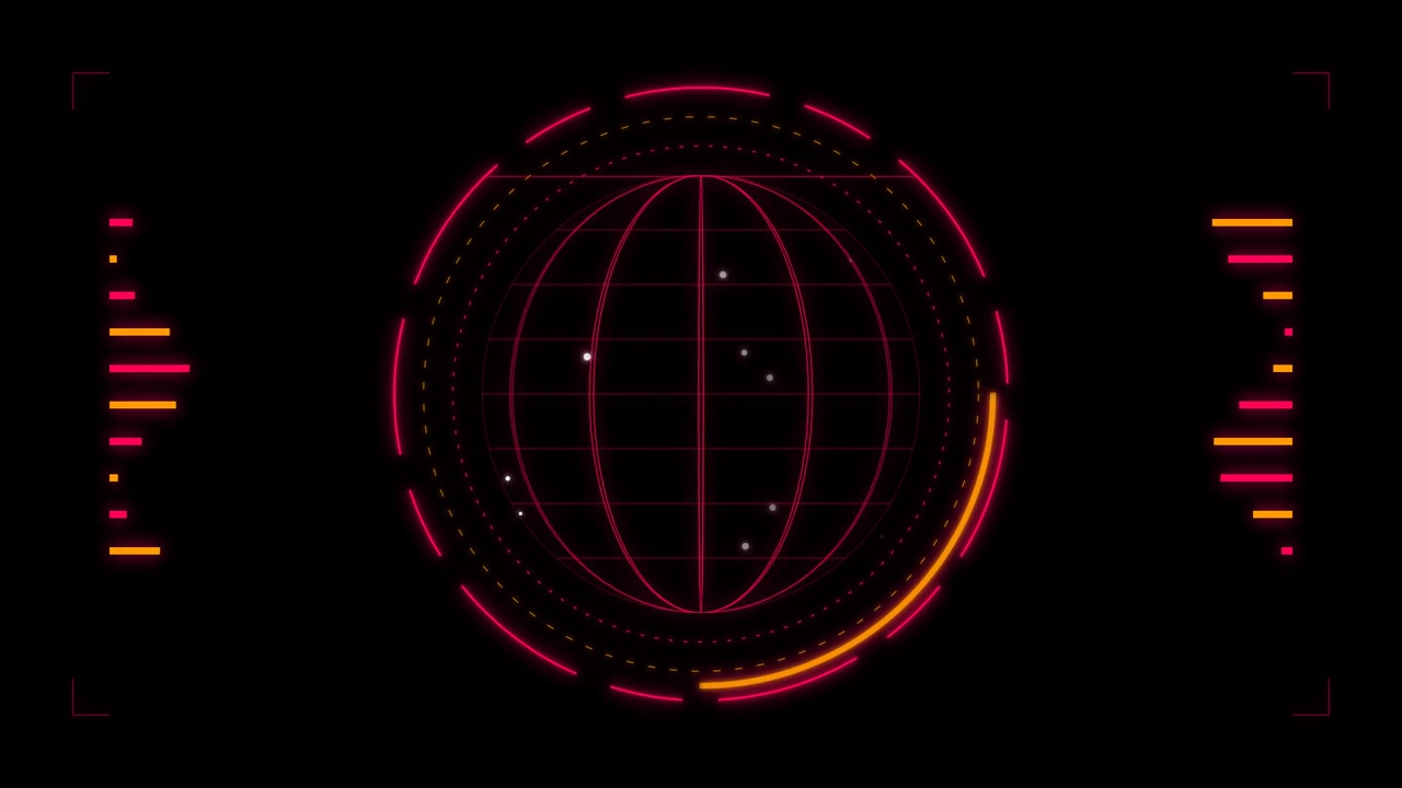 Interfaccia Globo Digitale Futuristica con Visualizzazione Dati