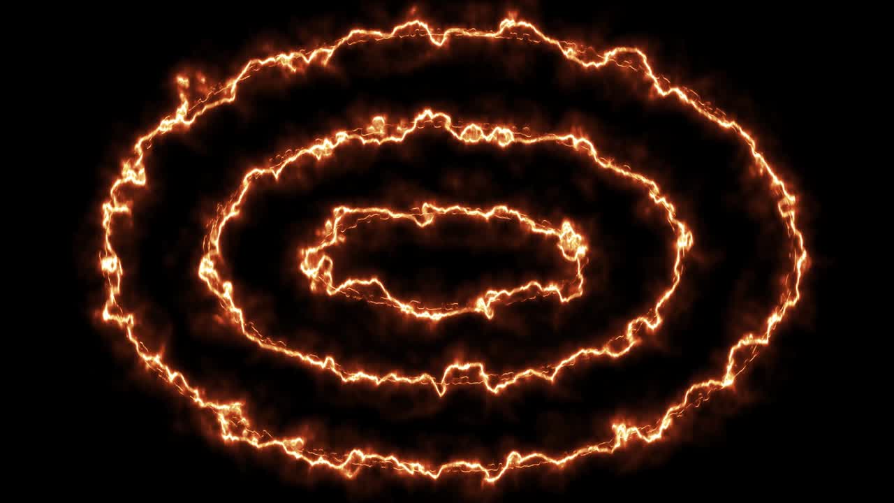 Neon colorful swirling rounds. Abstract creative HUD with neon, glowing light.