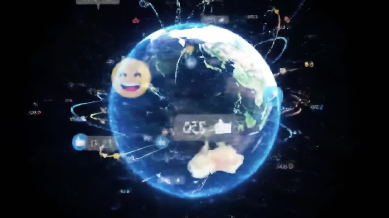 Exploring Global Connectivity: A Visual Representation of Communication and Interaction Across the World with Emoticons and Social Media Elements