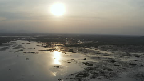 Kamping-Puoy-Man-made-Reservoir-and-in-Cambodia-at-sunset