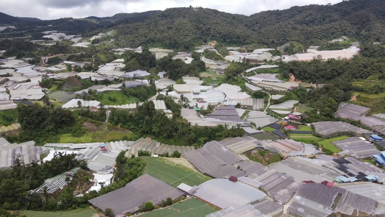 vista general del paisaje del distrito de brinchang dentro del área de cameron highlands de malasia