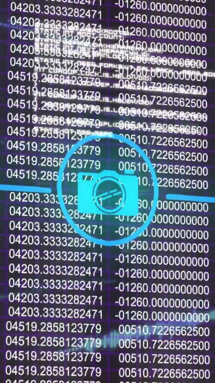 Binary code and data processing animation over digital network symbols