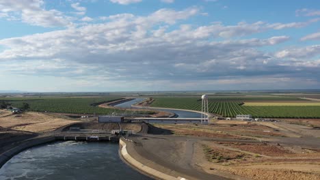 california aqueduct aerial view - central valley california