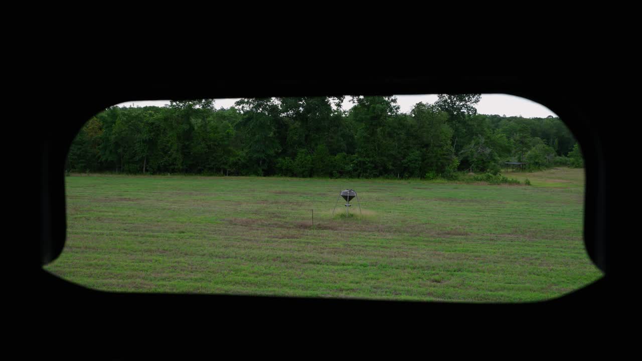 revelación de la parcela de alimentos desde un alto puesto de ciervos