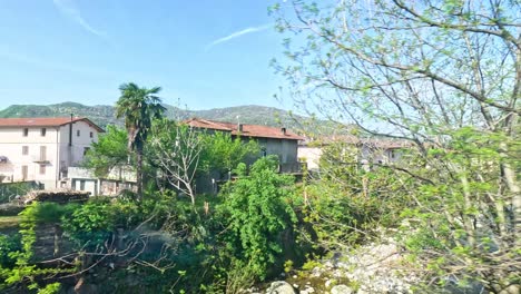 train journey showcasing suburban milan landscapes and architecture