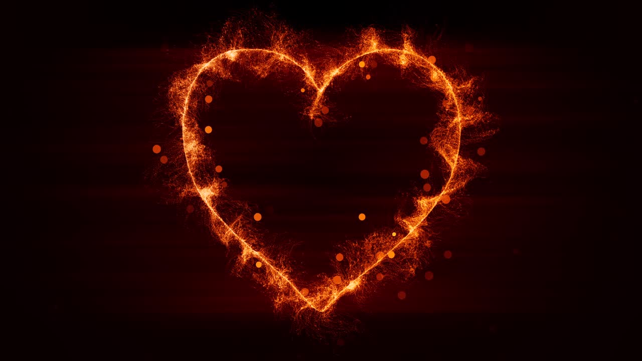 Splendida animazione in loop a forma di cuore luminoso