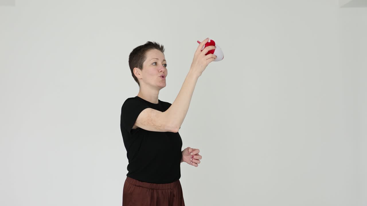 Woman with toy rocket