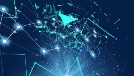 animación de redes de conexiones y procesamiento de datos