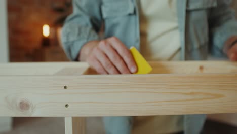 sanding wooden furniture
