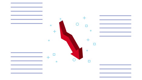 statistics infographic arrow down animation