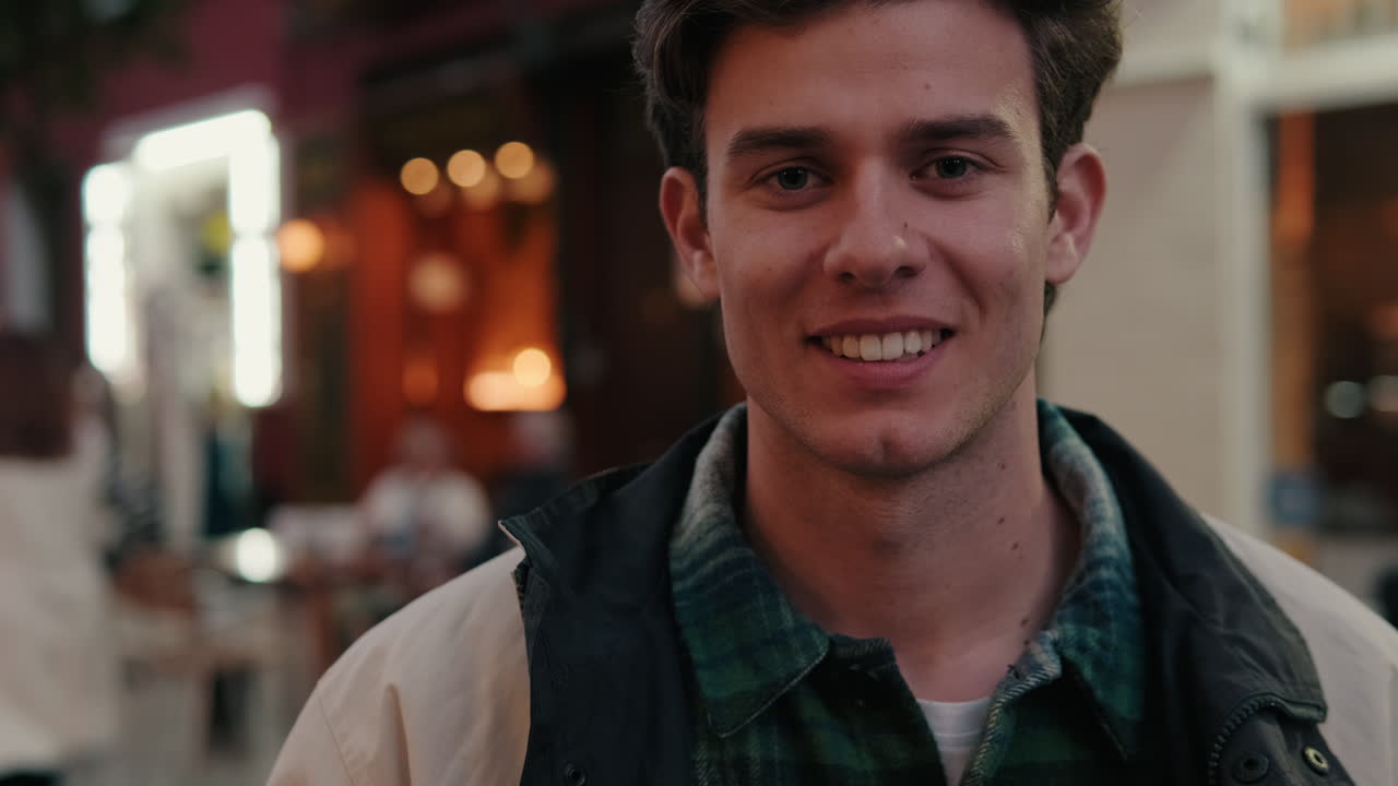 Happy Man Smiling in City Center, Seville