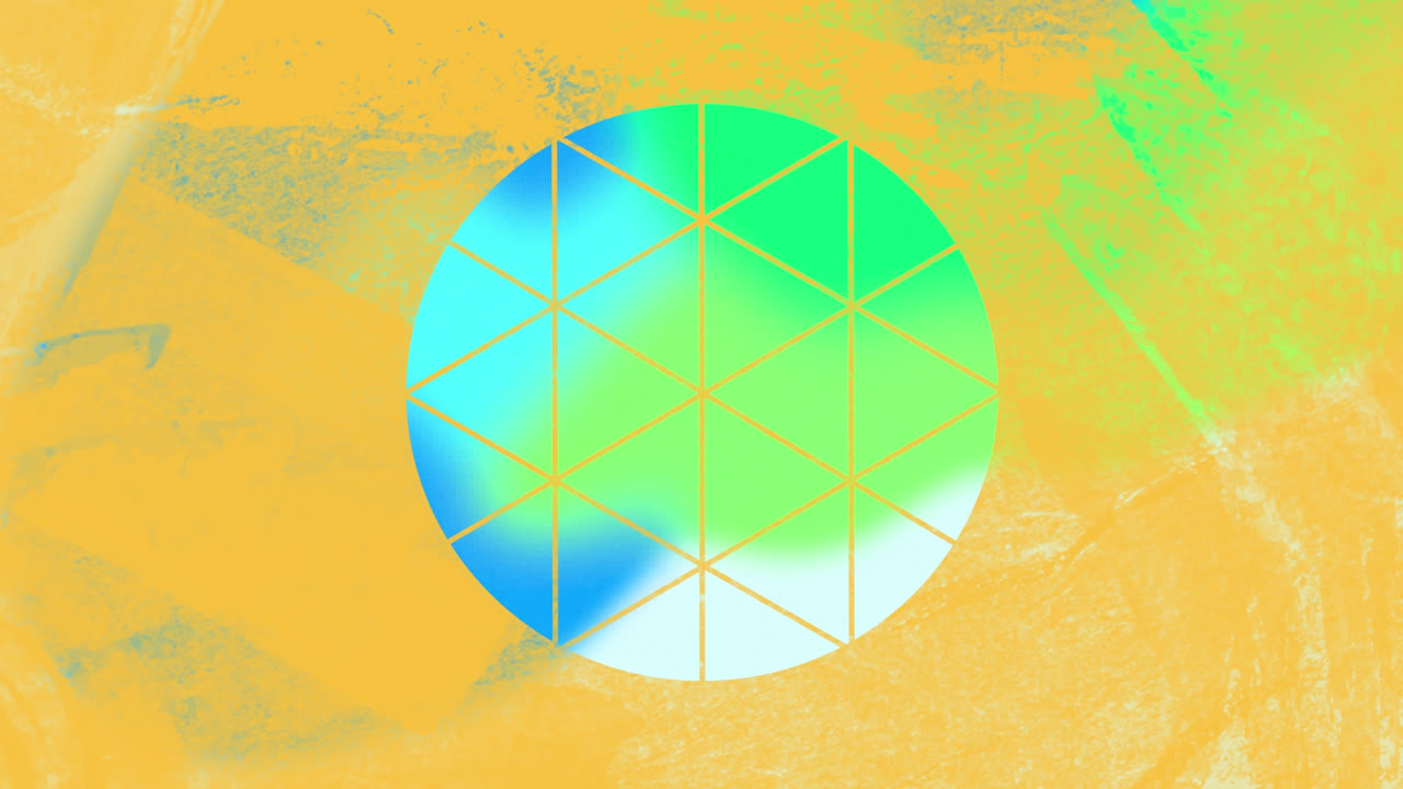 바탕에 오렌지색 프레임과 다채로운 모양의 애니메이션