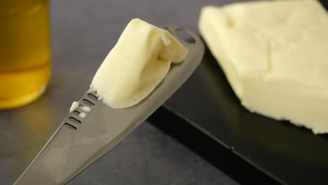butter on a butter knife