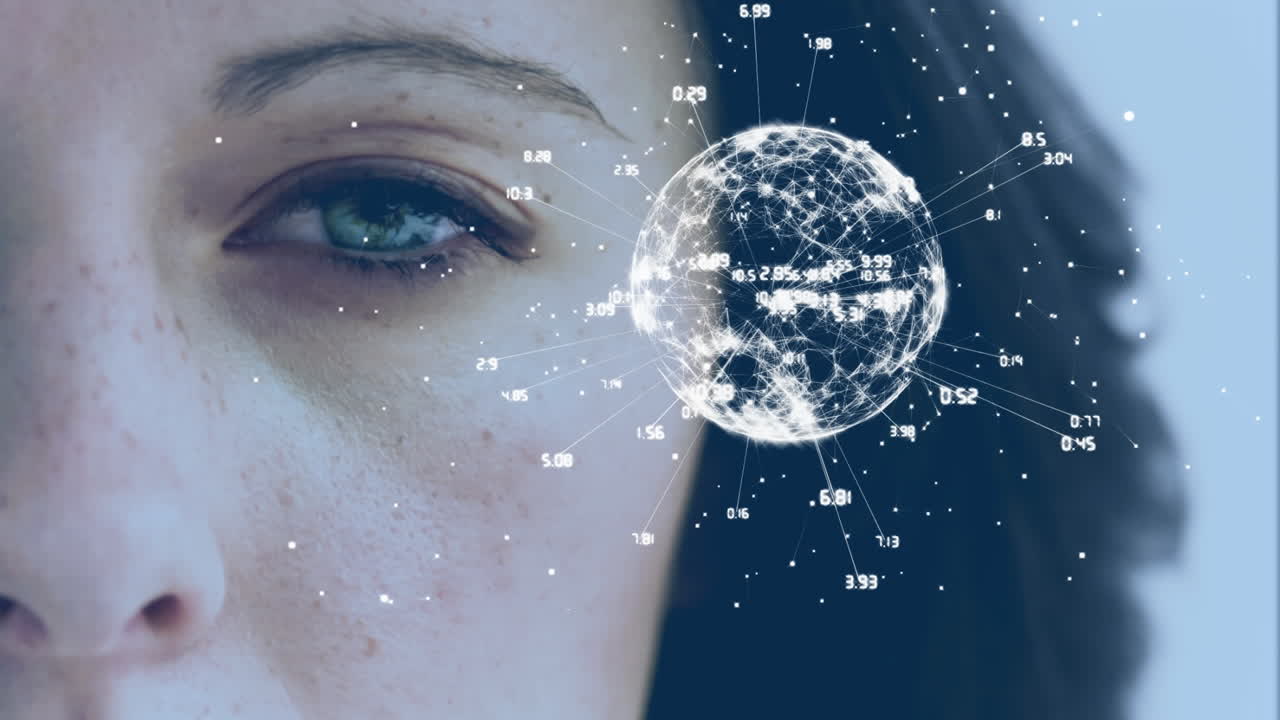 여성 의 천천히 움직이는 눈 을 열기